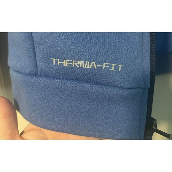 Nike Therma Fit Hoodie Small 17" (4/5 Years) Blue Full Zip White Logo - Picture 6 of 6